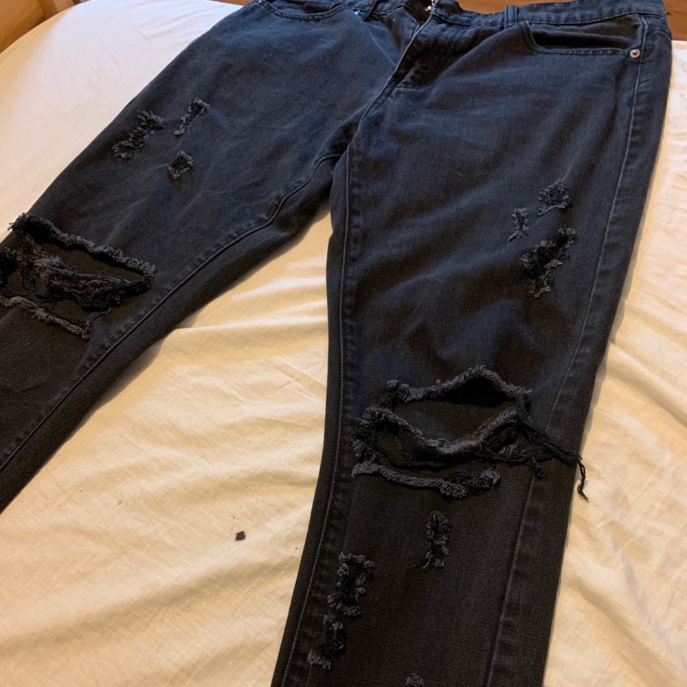 Black ripped jeans